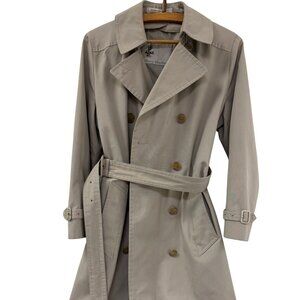 Vintage Retro 80s 90s Misty Harbor Women’s Petite Trench Coat Size 6 Beige